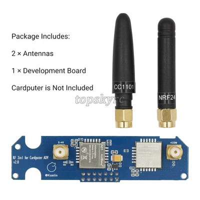 Auto Version CC1101+NRF24 2-IN-1 RF 2.0 Module Development Board for M5Stack tp1