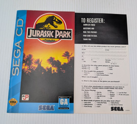 Jurassic Park Sega CD 1993 CIB Complete in Case w/ Manual and Registration Card