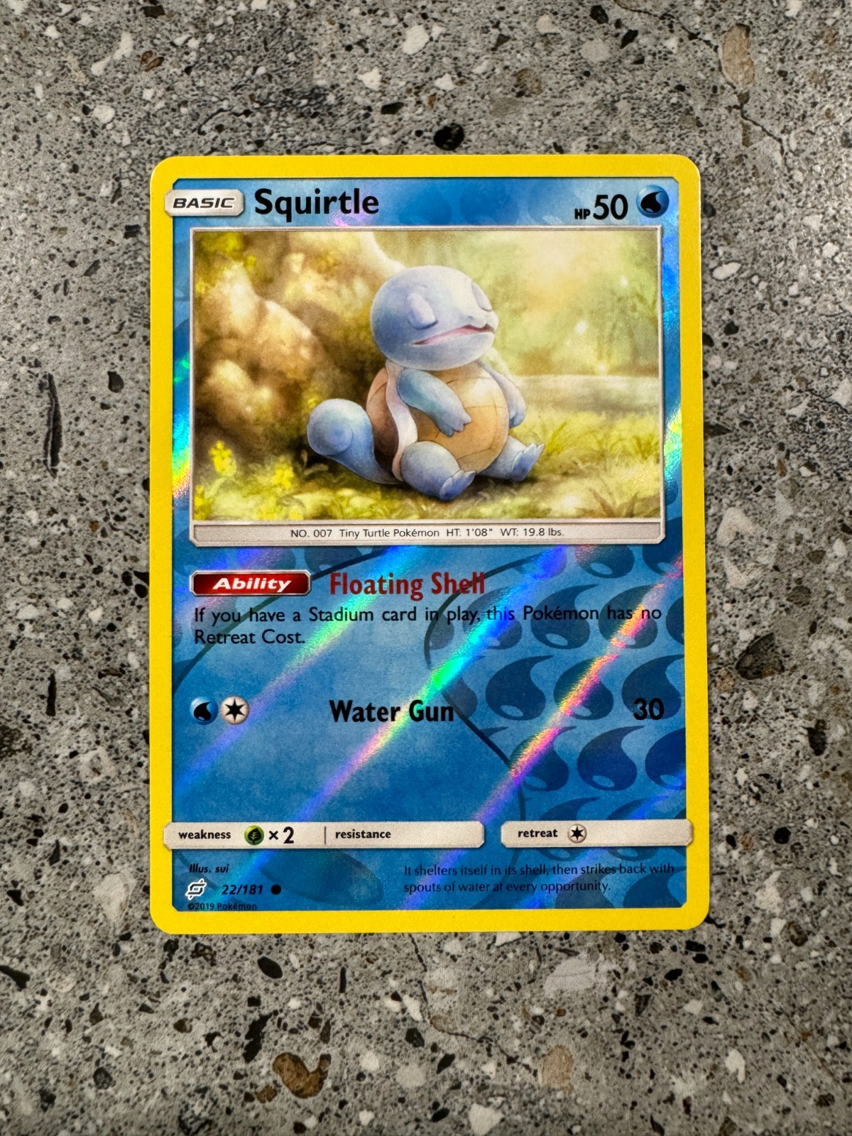 Pokemon TCG Cards Squirtle 22/181 Team Up Reverse Holo NM