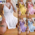 Sexy Women Lace Lingerie Sleepwear Ladies Babydoll Thong Underwear Nightdress US