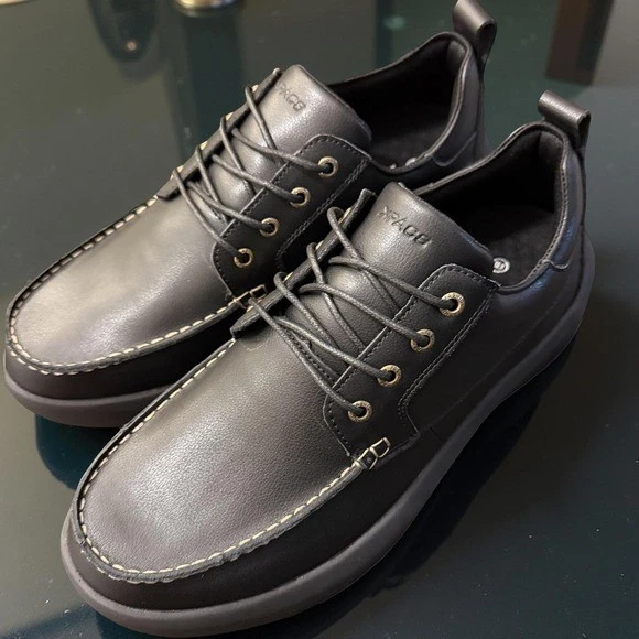 NEW XPACS Men's Leather Orthotic Walking Hiking Sneakers Black Size 11.5
