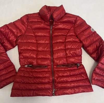 BEAUMONT AMSTERDAM Women's Down Puffer Ski Jacket Quilted Full Zipper Red Size 8