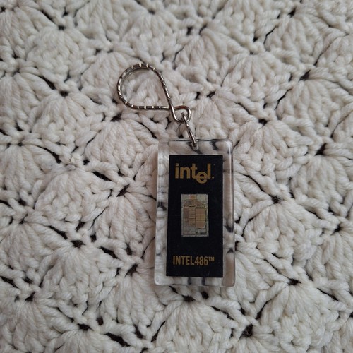 Vtg Intel 386/486 Chip Rare Collectible Keychain Key Ring Fob ...