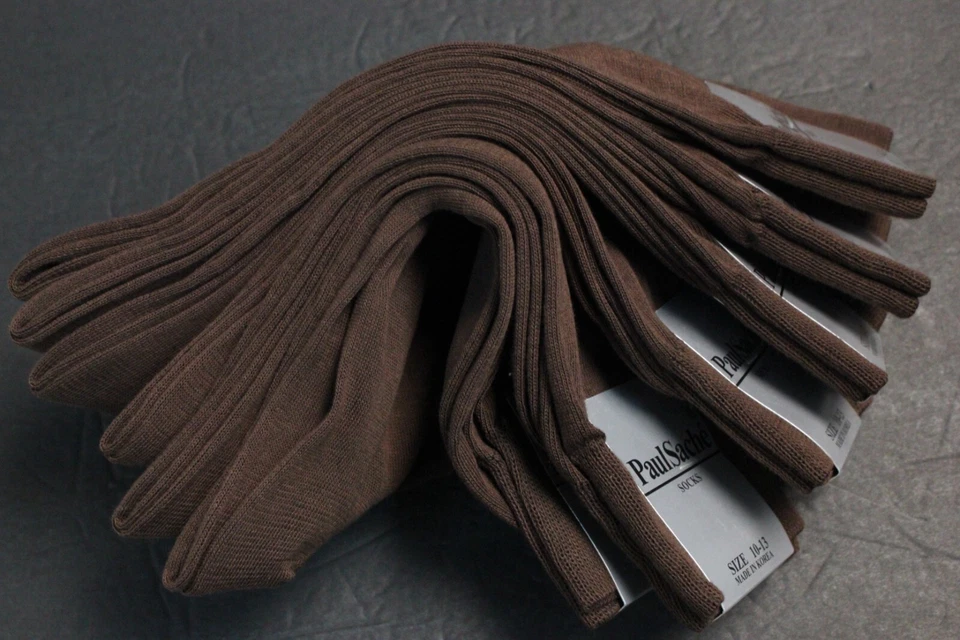 6 PARES CALCETINES DE VESTIR HOMBRE TALLA 10-13 Zapato 8-12 ALGODÓN Marrón Sólido Crew Foto 3 de 4