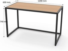 Mesa LEVIRA Adda 120x60 cm | Escritorio haya y negro, moderno, estructura met...