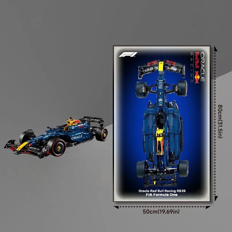 31.5" Metal LED Display wall mount for LEGO 42206 Red Bull Racing RB20 F1 - Image 2 of 4