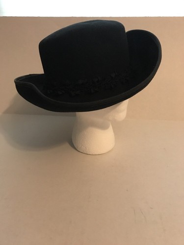 Betmar Ladies Hat Black 100% Wool USA 