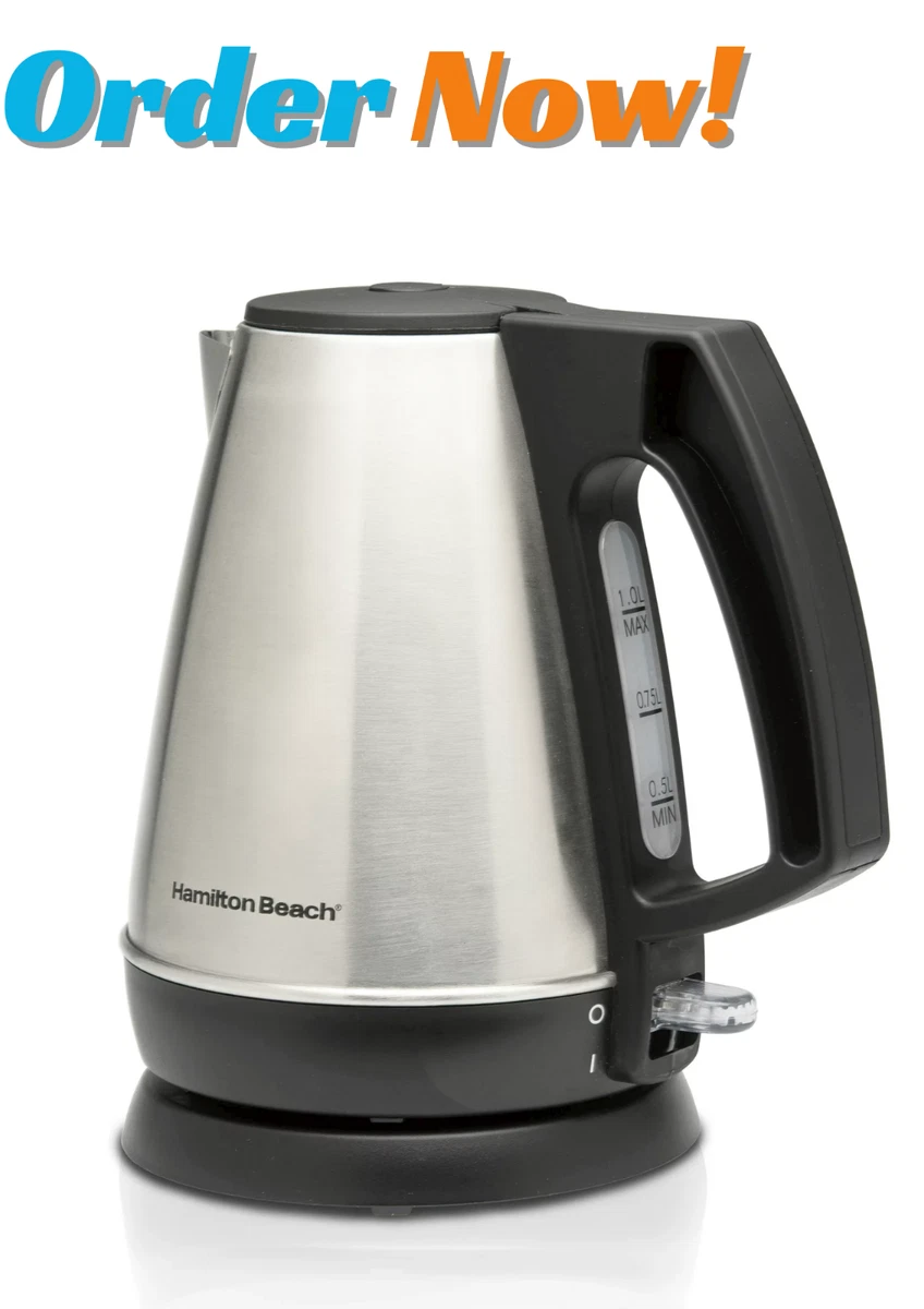 Hamilton Beach Electric Kettle, 1 Liter Capacity, Stainless Steel