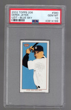 2002 TOPPS 206 UZIT BACK VARIATION #380 DEREK JETER PSA 10 GEM MINT SSP POP 2