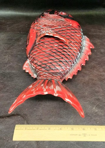 Vintage Kamakura Laquerware Sculptured Fish Dish w/Lid, JAPAN/READ - Picture 11 of 16