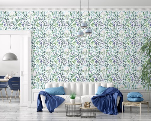 GW4041 Folkart Garden Peel & Stick Wallpaper Roll 20.5 inch Wide x 18 ft. Long - Picture 4 of 6