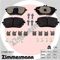 Zimmermann 22988.190.2 Bremsbelagsatz, Scheibenbremse Vorderachse FÜR MERCEDES-B