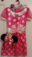Disney Junior Minnie Mouse Play Dress Halloween Costume Mouse Ears Sz 4- 6x