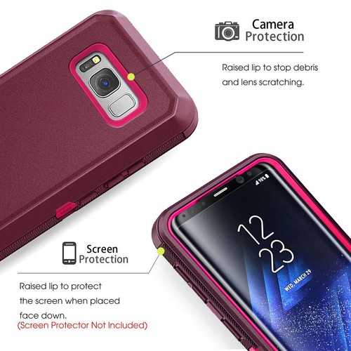 For Samsung Galaxy S8/S8+ Heavy Duty Protective Hybrid Rubber PC Hard Case Cover - Picture 40 of 54