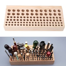 98 Slots Leather DIY Craft Wood Tool Wooden Rack Stamp Holder Organizer US STOCK
