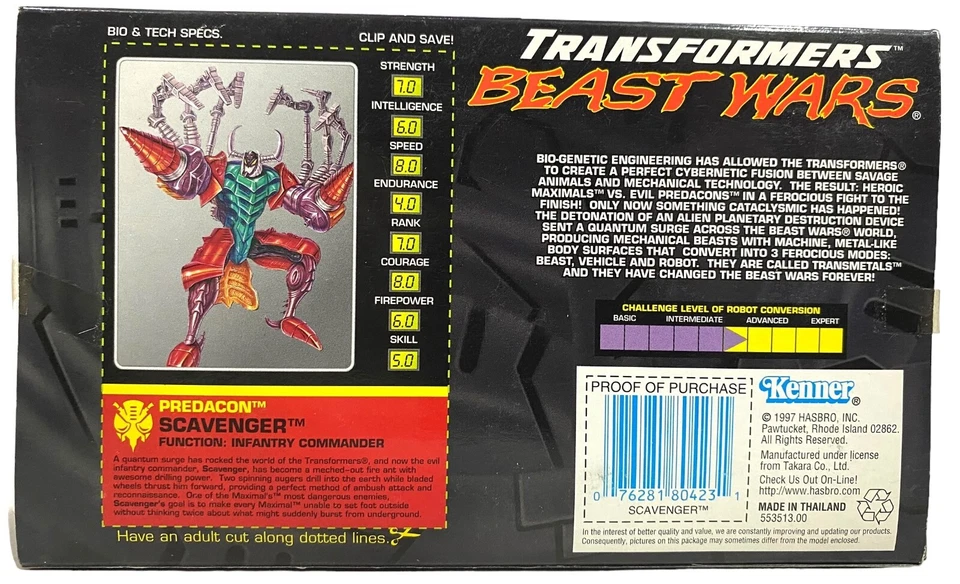 Transformers Beast Wars Transmetals Scavenger Kenner Vtg 1997 New w Failed Tapes - Image 2 of 4