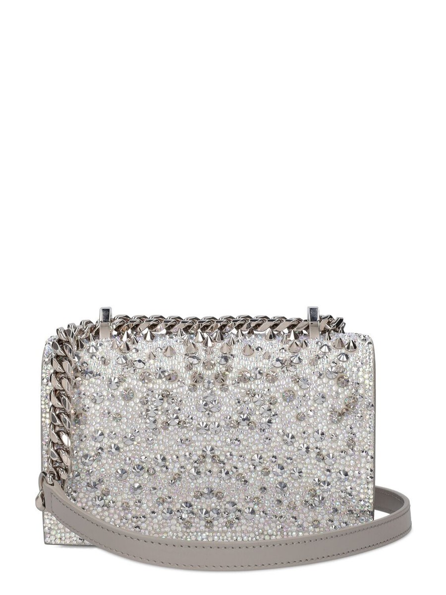 ALEXANDER MCQUEEN Mini Jewelled Gray/Silver Shoulder Bag New ALEXANDER MCQUEEN Mini Jewelled Gray/Silver Shoulder Bag New