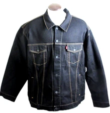 Levi's Men's Button Front Black Denim Unlined Trucker Jean Jacket Size 4XL NWT