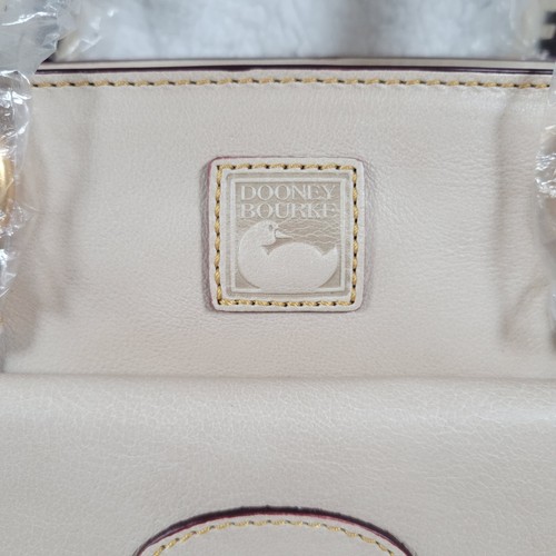 Dooney & Bourke Florentine Leather Medium Pocket Satchel Oyster Cream See Photos - Picture 6 of 24