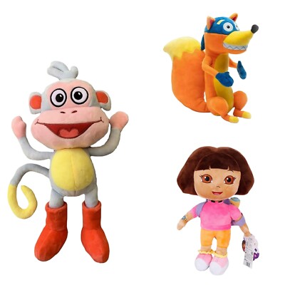 DORA THE EXPLORER 4 Pc Plush Set 12” Boots Swiper TICO SQUIRREL