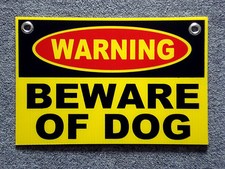 WARNING - BEWARE OF DOG  8"x12"  NEW with Grommets Security Surveillance