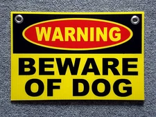 WARNING - BEWARE OF DOG   8"x12"   NEW with Grommets Security Surveillance