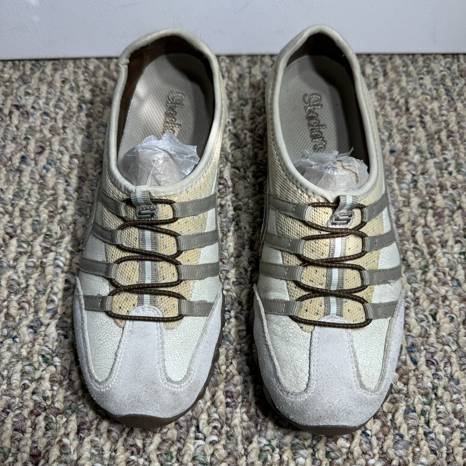 SKECHERS WOMANS NO LACE BIKE SLIP ON COMFORTABLE WALKING SNEAKERS