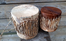 tamburo bongo DRUM molto antico 18/12 cm 2 mini djembe - Africa