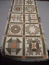 USA Made NWT Friendship Quilt 13" x 36.5" Tapestry Table Runner #137