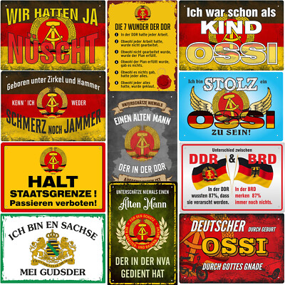 DDR Blechschilder 20x30cm Deko Sprüche Kult NVA Ostdeutschland Ossi Ostalgie