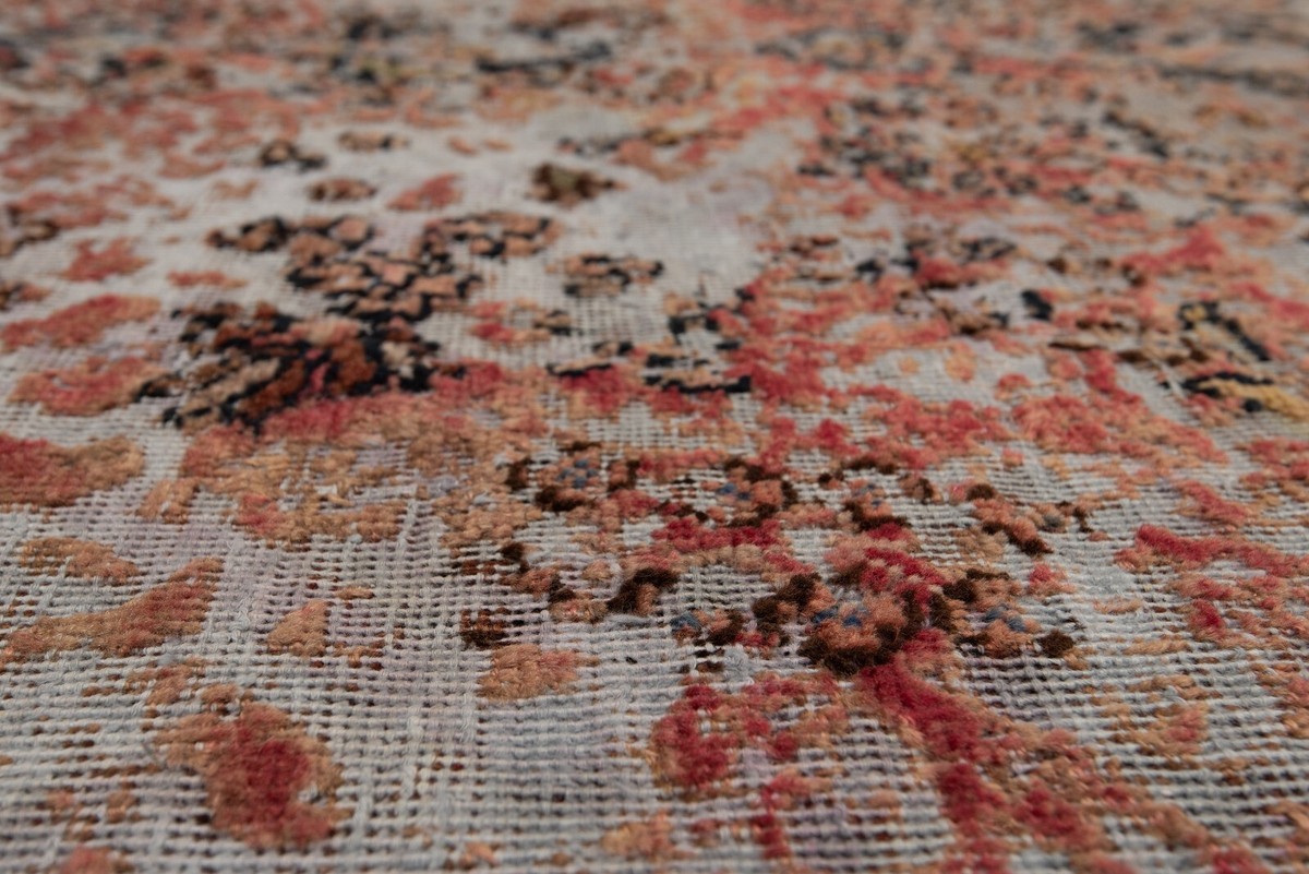 Tapis Persan Vintage Noué Main - 168x116 Cm - Rose, Laine Et Coton - Orient