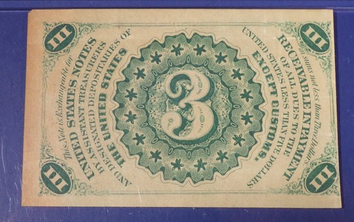 3 Cents 3rd Issue Fractional Currency Fr. 1226 Light Background PMG Choice VF35 - Picture 4 of 4