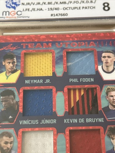 Octuple Patch Leaf Football Card Neymar Foden Haaland Mbappe Vini Jr Kdb Mgc 8 - Picture 4 of 7
