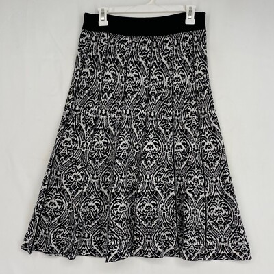 Monterey Bay Clothing Company Womens Small Sweater Knit Skirt Black White Gored