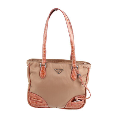 【関税&送料込み】Prada Triangle-Logo Embossed-Crocodile S PRADA Handbag BR2874 Triangle with logo Crocodile embossed