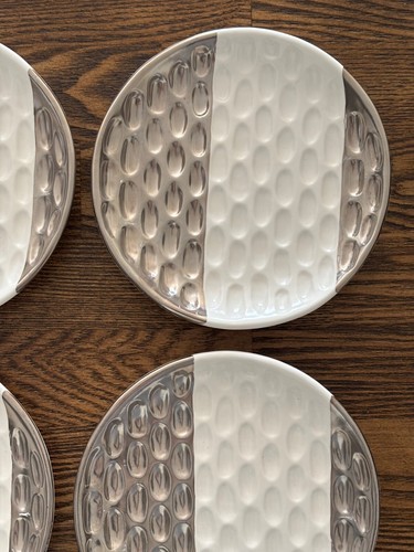 Michael Wainwright Truro Platinum Canape Appetizer Plates USA Lot of 4 *READ* - Bild 5 von 18