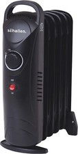 Small Black Portable Electric Slim Oil Filled Radiator Heater - Adjustable Temp