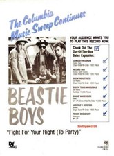 1986 Beastie Boys "Fight For Your Right" Song Release Industry Promo Reprint Ad