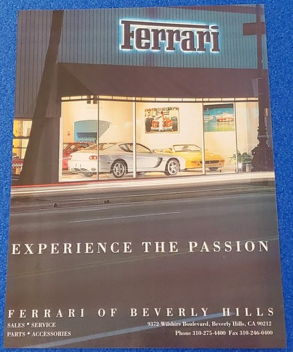 1998 FERRARI OF BEVERLY HILLS DEALERSHIP / SHOWROOM COLOR PRINT AD 456 GT