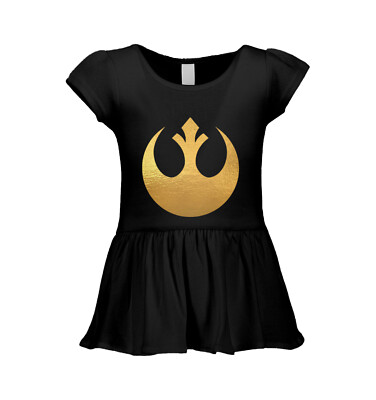 Gold Foil Old Rebel Logo - Movie Buff Cool Parody Infant/Toddler Dress