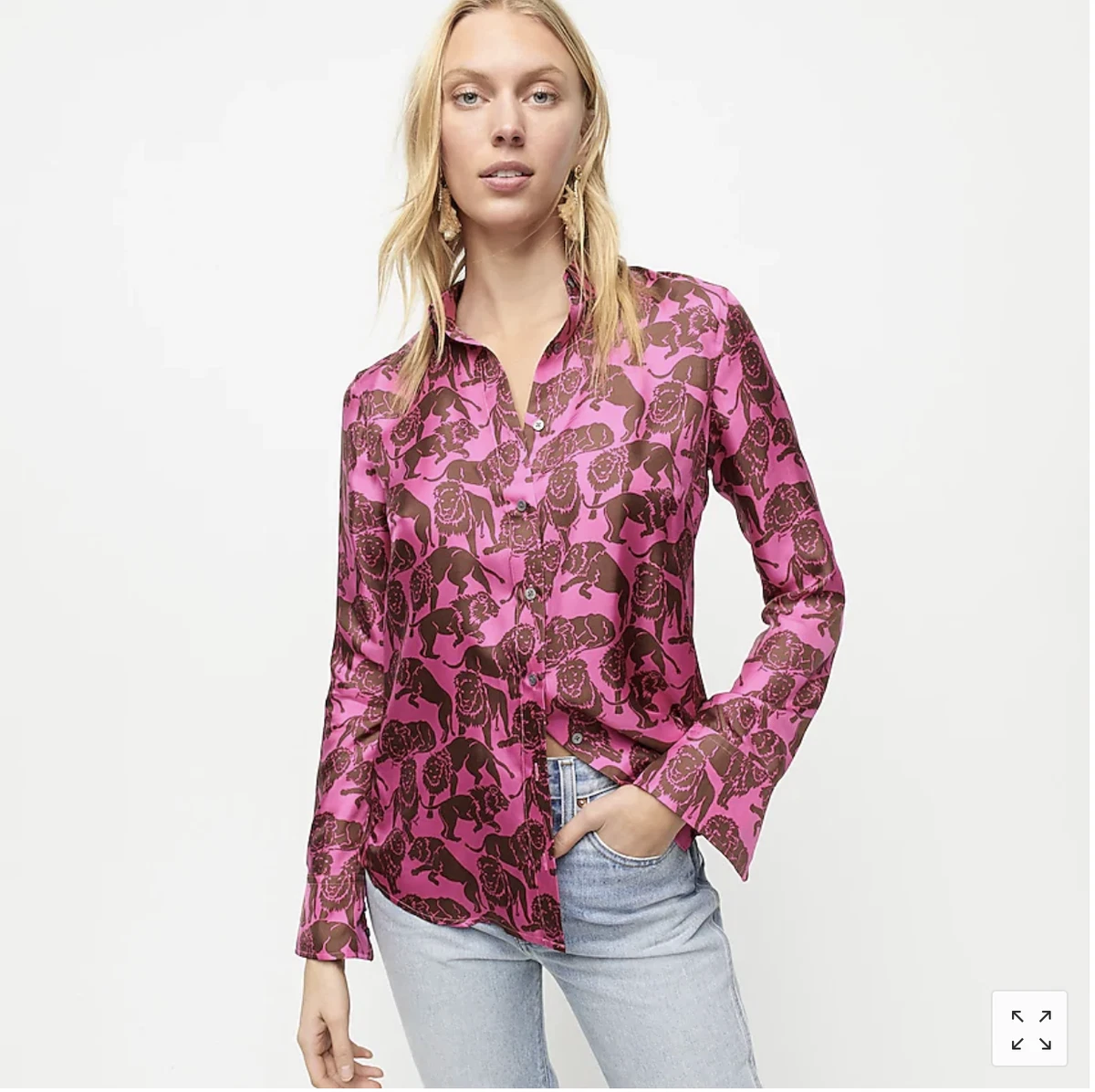 Check Print Silk Twill S/s Shirt
