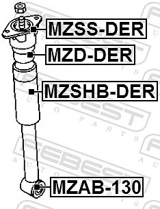 FEBEST MZSS-DER Top Strut Mounting for FORD,FORD ASIA & OCEANIA,FORD AUSTRALIA - Image 2 of 4
