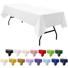 3-Pack Premium Plastic White Tablecloth Disposable 54" x 108" T02 White