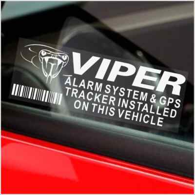 4 x CAR ALARM VIPER STICKER Warning GPS System Anti-Theft Decal Adhesive Auto