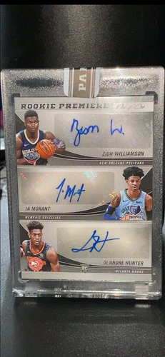 2019-20 Rookie Premier 6 Signature  Auto RC Zion Williamson & ROY Ja Morant 1/1