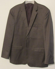 Mens Blazer Sports Coat 100 Wool Bachrach 42R Brown 2 Button Hairline Pattern