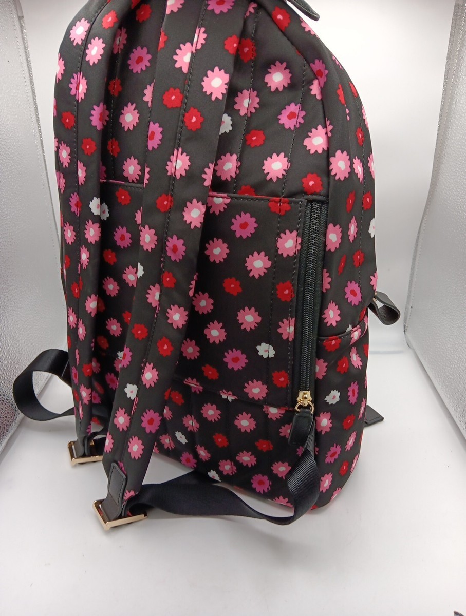 Michael Kors KELSEY Black Ultra Pink Floral Large Nylon Bag  display picture 1