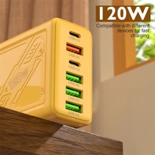 120W Super Fast Charge Wall Charger Adapter USB + Type C Universal Charger