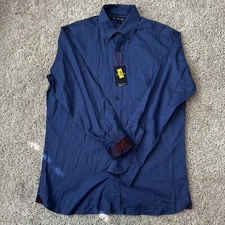NWT Daniel Cremieux Long sleeve Blue button Up shirt mens Small
