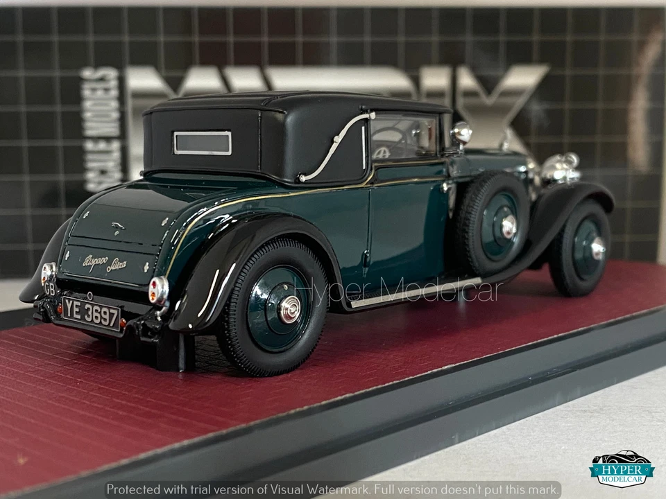 MATRIX SCALE MODELS 1/43 Hispano Suiza H6B 11608 PW  1927 Green Art.MX50806-041 - Immagine 3 di 4